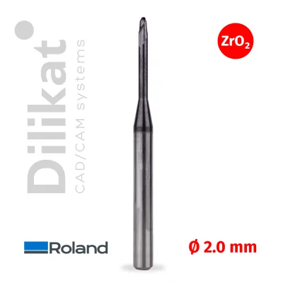  Фреза CAD/CAM для Roland Zirconia DLC DWX50, DWX51D, ZrO2, D=2 мм