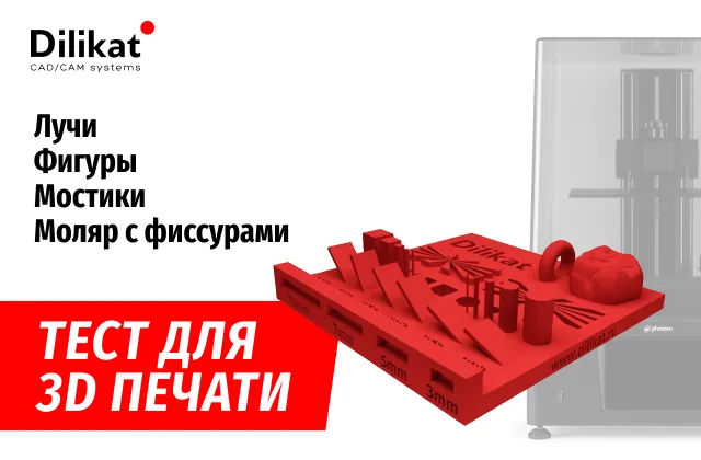 Тест Dilikat для настройки 3D печати 