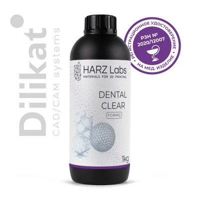 Фотополимер HARZ Labs Dental Clear FORM2, прозрачный (1 кг)
