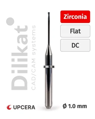 Фрезы для Upcera по Zirconia, для станков A52W, DC, Flat, 1.0 мм