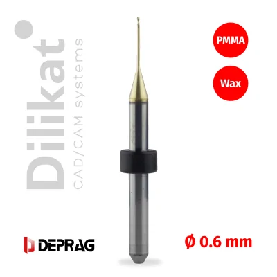  Фрезы CAD/CAM Deprag, T8, 0.6, WAX,PMMA