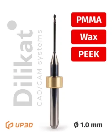 Фреза UP3D по PMMA/PEEK/Wax, 1.0 мм