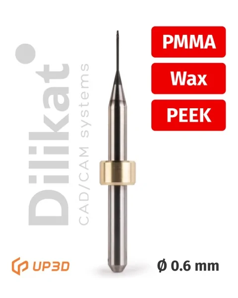 Фрезы UP3D по PMMA/PEEK/Wax, 0.6 мм