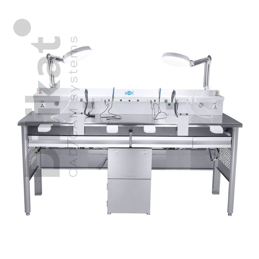 Многофункциональный зуботехнический стол, 2 рабочих места R-305