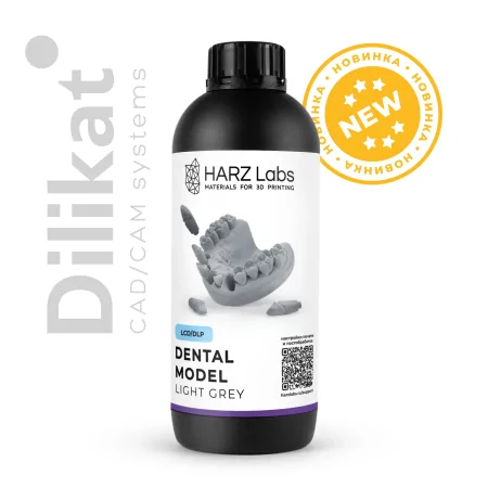  Фотополимер Harz Labs Dental Model Light Grey, 1 кг
