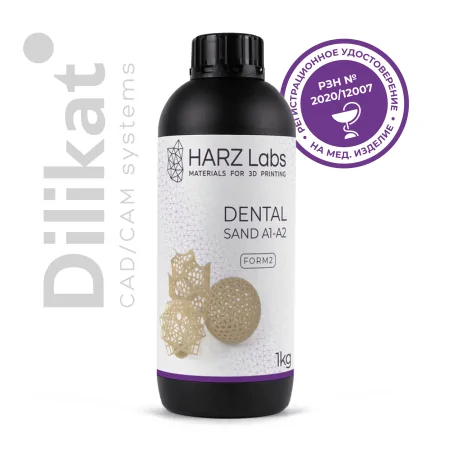 Фотополимер HARZ Labs Dental Sand Form2 (A1-A2), бежевый, 1л.