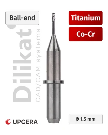 Фреза UPCERA по Titanium и Co-Cr для станков A52W Ball-end 1.5 мм