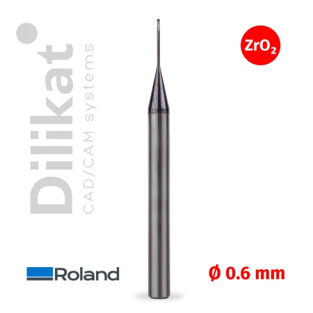  Фреза CAD/CAM для Roland Zirconia DLC DWX50, DWX51D, ZrO2, D=0.6 мм