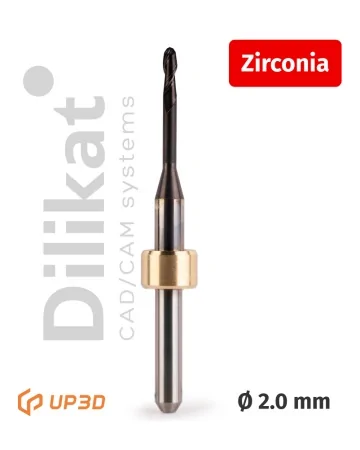 Фреза UP3D по Zirconia DLC, 2.0 мм
